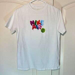 Nike Air Balloon Graphic T Shirt White Loose Fit Cotton Heavyweight‎ Kids Large